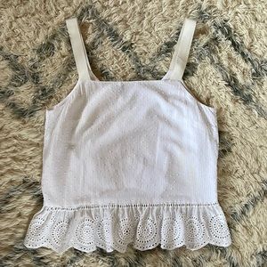 J. Crew Peplum Eyelet Tank Top
